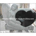 European Style Shanxi Black Granite Tombstone